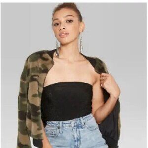 Wild Fable Womens Black Glitter Tube Top Sz S Stretch Festival Cropped